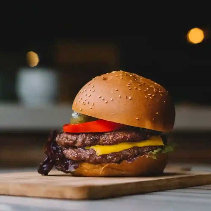 Image of burger for food quiz